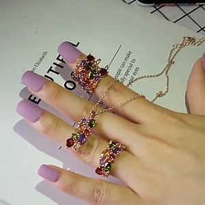 26 reactions | ITEM CODE NSL50 18k Gold Plated New Luxury Colorful Pear Stones Jewelry Set For Women price 3500/- For order MESSAGE on page www.facebook.com/Era.Dzigns/inbox or Whatsapp or SMS AT 03454811577 | Era Designs | Facebook