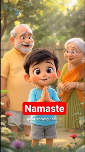 🌅 "Namaste – A Day of Respect"#cute #cartoon #shortsvideo #kidsshorts #kawaii #cutebaby #shorts