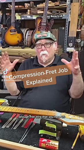 Understand how a compression fret job works? #explained #guitar #guitartok #luthier #luthiery #luthiersoftiktok #luthierylife #compressionfretjob #detempleguitars