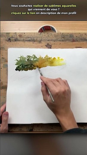 Tuto débutant de ce sublime buisson à l'aquarelle