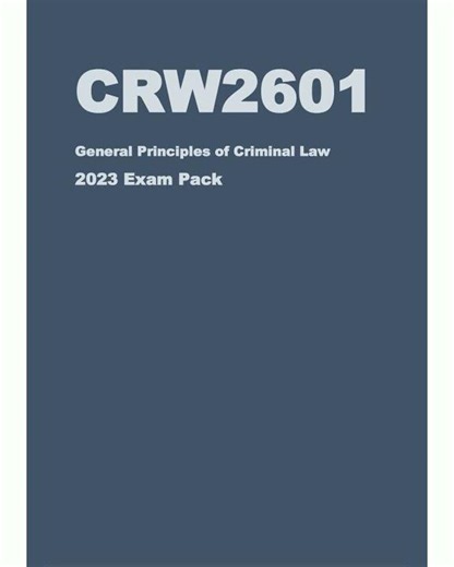 CRW2601 Updated Exam Pack 2025