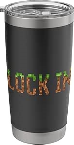 Amazon.com: Lock In - retro videojuego pixel art 8-bit pc gamer niños acero inoxidable aislado vaso : Hogar y Cocina