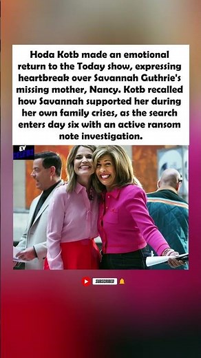 Hoda Kotb Returns to Today Show with Emotional Plea for Missing Nancy Guthrie ❤️‍🩹