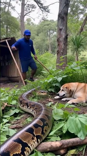 Giant Python Attacks Sleeping Dog — The Terrifying Forest Encounter #PythonAttack #dogrescue