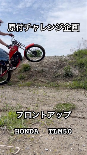 原付チャレンジ企画 HONDA TLM50 壁登り #フロントアップ #2サイクル #オフロードバイク #トライアル #dirtbike #ウィリー #チャンバー