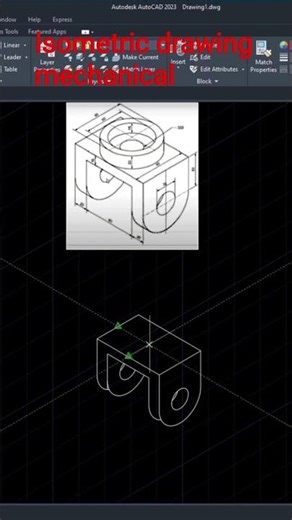 autocad isometric drawing mechanical.#mechanical #isometricdrawing #autocad #shorts #short #3d