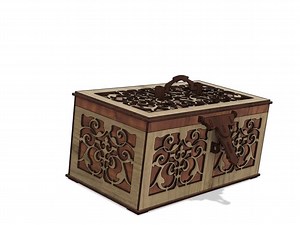 Laser Cut Rustic Wooden Chest With Lockable Hinged Lid - Keepsakes and Treasures - Beautiful Storage Box 3 Mm DIY Files Svg Cdr Pdf Dxf - Etsy