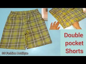 Easy DIY Shorts with side seam pockets | Double pocket shorts cutting and stitching with sewing tips