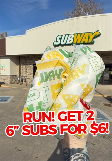 Get ready! Because On Friday, 2/6/26, score 2 six-inch subs for just $6 @Subway 🥖🔥 Snag the deal in store by asking for the 2/6/26 promo, or order in the app or on website with code 2626PROMO. Excludes Fresh Fit®, Festive subs, 5 Meat Italian & Big Hot Pastrami. Can’t go wrong with Super cheap lunch or dinner! Follow @rebeldealz for more! I love to know if you score 🙌🏼🫶🏼 👉🏻 Follow my telegr@m & Facebook #food #subway #lunch #viral #rebeldealz