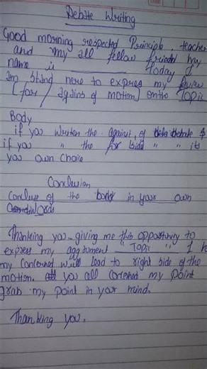 debate writing in easy way