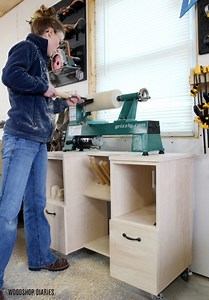 DIY Mobile Lathe Stand--With Drawers, Chisel Shelf, Storage
