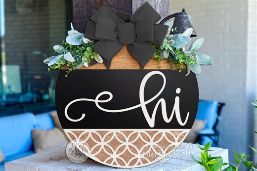 Geometric Hi Round Door Hanger SVG Laser Cut File – Layered Digital Sign Design for Glowforge, Xtool, Omtech, Cricut, Porch Décor - Etsy