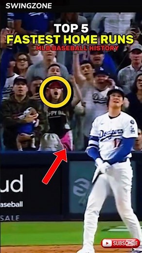 Top 5 fastest home runs in MLB baseball history#MLB #FastestHomeRuns #BaseballHighlights