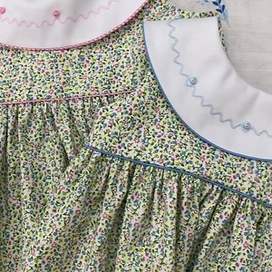 2.5K views · 114 reactions | Love these sister dresses by Regena Karasch . Using @childrenscornerpatterns Mary De and an embroidery collar file found in “Sew Classic for Children”. Fabric is an adorable floral print from Fabric Finders, Inc 1. Mary De: https://farmhousefabrics.com/67-mary-de-two-size-ranges-6mo-3-and-4-8-by-childrens-corner 2. Fabric Finder's Floral: https://farmhousefabrics.com/100-cotton-60-pink-blue-and-green-floral-on-white | Farmhouse Fabrics | Facebook