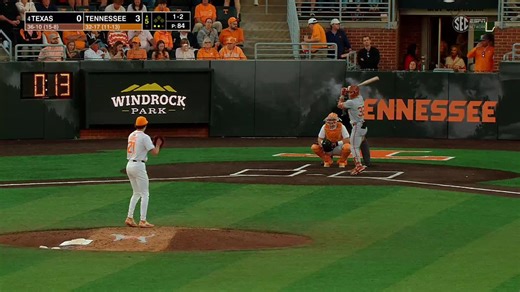 Tegan Kuhns night is done.113 pitches, 7 inning pitched, 15K’s (!!!), 4 hits, 0 runs. One of the greatest pitching performances in Tennessee baseball history. Just an incredible effort.