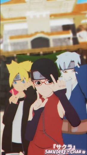 【 MMDボルト BORUTO 】Doodle Dance. New Team 7! Sarada, Boruto & Mitsuki — #mmd #naruto #boruto #shorts