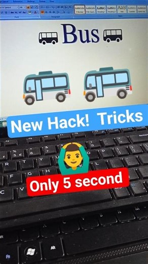Bus 🚌 symbol in ms wuru| #computer #keyboard #msword#typing #tricks #tips
