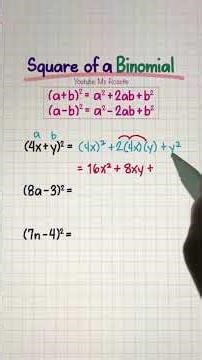 Square of a Binominal #binomials #square #maths