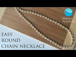 BEADING TUTORIAL: Easy Round Chain Necklace with seed beads and delicas #beading #handmadejewelry
