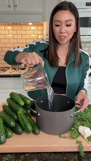 Save my recipe for homemade Dill Pickles! Depending on how much cucumbers you have and how tight you pack your jars will determined how much brine you need. Here’s how much I used for 3 jars. 2 1/2 -3 cups filtered water, 1 1/2 cups of white vinegar, 1/4 cup of fine sea salt. Simmer for 5 minutes. Next I cut cucumbers into spears, packed it in the mason jars tight, added a handful of fresh dill, a lot of mustard seeds (your preference how much you want) and garlic cloves. Poured the brine leavin