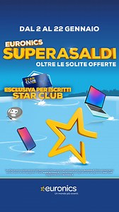 414 reactions · 18 shares | Fino al 22 gennaio vai oltre le solite offerte: con il Superasaldi di Euronics potrai iniziare il 2025 con tutta la tecnologia che desideri! Inizia ora il tuo shopping nei negozi o su euronics.it  #Superasaldi #EuronicsItalia #UnMondoPiùAvanti | Euronics Italia | Facebook