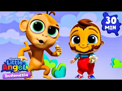 🐵 Making Animal Sounds 🐵 | Little World in Indonesian | Cartoons and Children's Songs