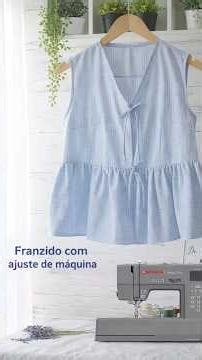 Franzido fácil com ajuste da máquina - Singer HD6805 #costurafácil #franzido #sewing