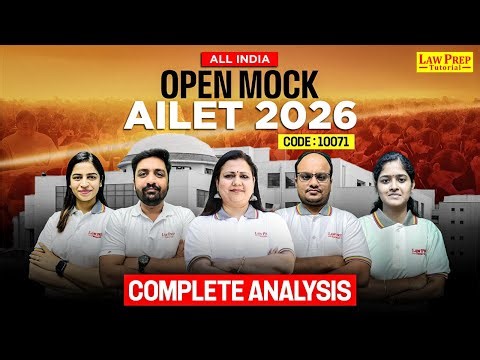 AILET 2026: All India Open Mock | Day 1 | Complete Paper Analysis | By Law Prep Tutorial