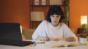 Stressed And Nervous Female student.