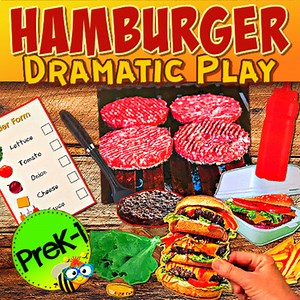 Hamburger Dramatic Play Food Truck Pretend Play Food Cutouts