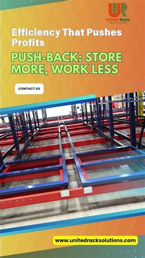 Boost Warehouse Efficiency with Push-Back Racking! #Warehouse #PushBackRacking #StorageSolutions