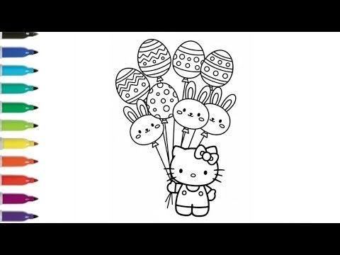 Easter day Hello kitty | Drawing, Painting & Coloring For Kids and Toddlers_ Kids Art