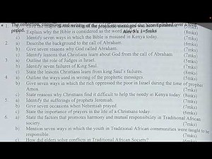 CRE Paper 1| Revision | Questions & Answers | KCSE CRE | kcse cre revision paper 1 | rev 2 part 1