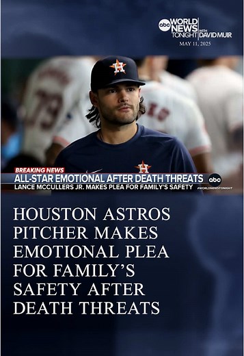 Houston police and major league baseball have been alerted to fans making death threats to all star pitcher Lance McCullers after what they were calling a bad game. The former world series champion visibly shaken when describing the comments made towards his daughters. #AlexPresha reports. #WorldNewsTonight #WNT #DavidMuir #News #ABCNEWS