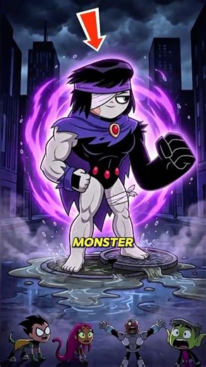 Raven Turned Into a MONSTER !😨#shorts #horrorstories #cartoontheory #teentitans