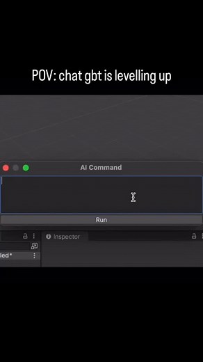 Artificial Intelligence | AI on Instagram: "Chat gbt is levelling up, and FAST. This is the integration of Chat GBT for Unity. A way to create prompts to make operating interactive, real-time 3D content. Here is just an example of how AI can be used to speed up the process of creating and developing. 3D Designers get excited, because once you can take advantage of this, and use it to your strengths, you will be unstoppable. Instead of think about AI being scary, think about how it can improve an