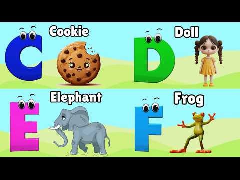 "A for Apple , A for Ant " | Phonics Song Two Words - ABC Phonics Song - Toddler learning Video