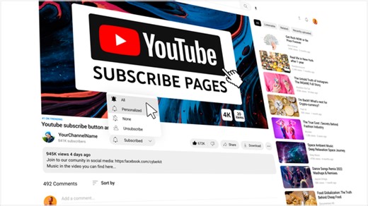 Realistic YouTube subscribe page PACK