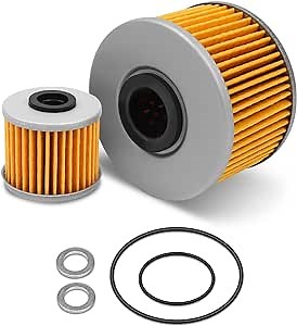 Oil Filter Kit with Gaskets Fit for Honda Pioneer 1000 1000-5 2016 2017 2018 2019 2020 Replace 15412-HP7-A01 15412-MGS-D21 91301-107-000 91302-PA9-003 94109-12000