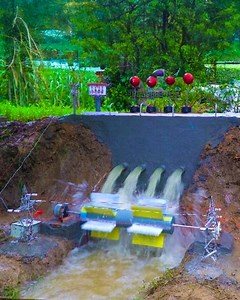 108K views · 566 reactions | Building a mini hydroelectric dam with 4 powerful outlets! | MetDaan DIY | Facebook