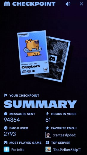 The.Fellow | Discord Wraps Up 2025?! A quick yearly wrap up pulled from Discord about stats n junk with a rundown of the servers I used the most...... | Instagram