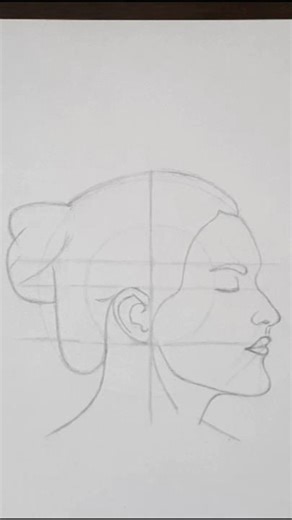 How to Draw a Female Face Side View #shorts #drawingtutorial #howtodraw #sketch