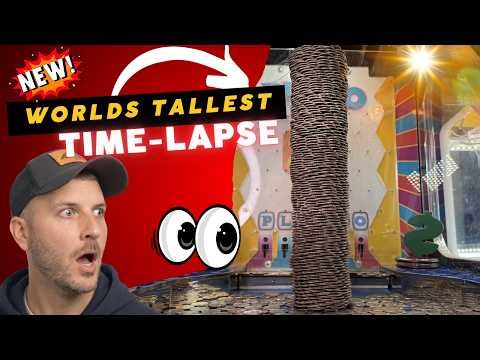 Trying to build the Worlds Tallest Coin Pusher Tower (Time-Lapse)