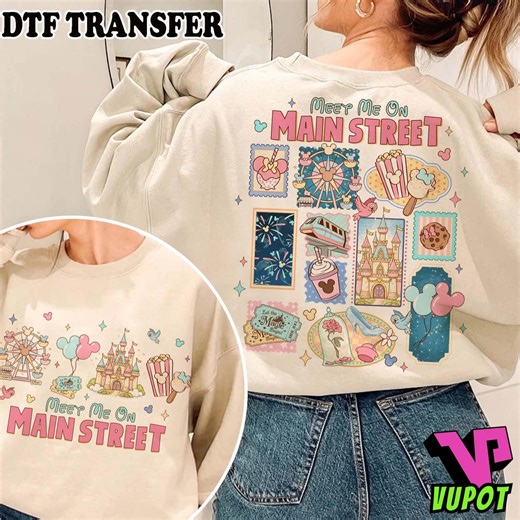DTF Transfer Magical Cartoon Stamps DTF, Meet Me on Main Street DTF, Cartoon Magic Castle Dtf - Etsy