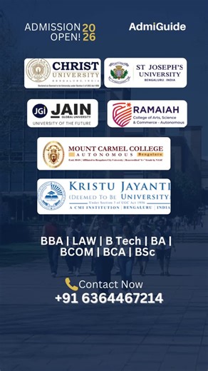AdmiGuide on Instagram: "Feeling stuck with college admissions? You don’t have to figure it out alone. At AdmiGuide, we offer FREE, honest admission counselling for leading colleges in Bangalore — fully aligned with college rules and university guidelines. From choosing the right course to securing a seat in reputed institutions like Christ University, St Joseph’s University, Jain University, CMR University and more — we guide you at every step. 🎓 Engineering 🎓 MBBS & Allied Health Sciences 🎓