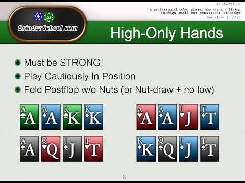 Grinderschool on Pot Limit Omaha Hi/Low Starting Hands