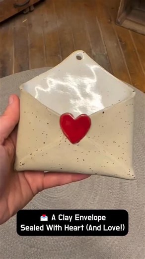 Love in Pottery on Instagram: "Judith Helmers (@clayhausceramic) is a ceramic artist based in Germany, crafting timeless pottery in small batches. Her work blends classic clay techniques with soft, modern lines—ceramics made to be used, gifted, and loved for years to come. Judith showcases how she builds her charming clay envelope wall pockets—starting with a slab of clay, tracing and folding it with care, then finishing each one with a sweet heart seal. Whether you gift it or keep it, it’s a pi