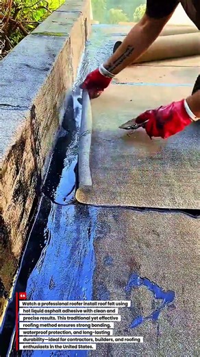 Professional Roof Felt Installation with Hot Asphalt Adhesive | Neat & Durable Finish