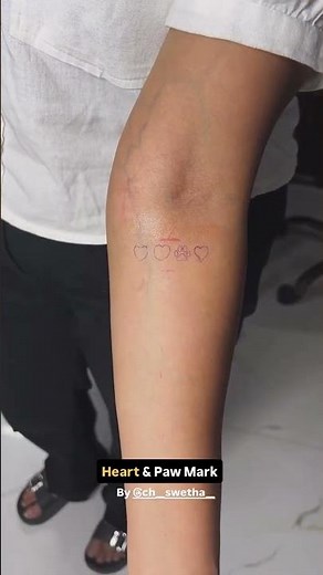 Heart & Paw Minimalist Tattoo | Cute Pet Love Tattoo | Tattoo Studio in Noida