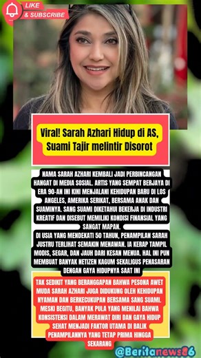 Viral! Sarah Azhari Hidup di AS, Suami Tajir Disorot#shorts #beritaterkini #viral #trending